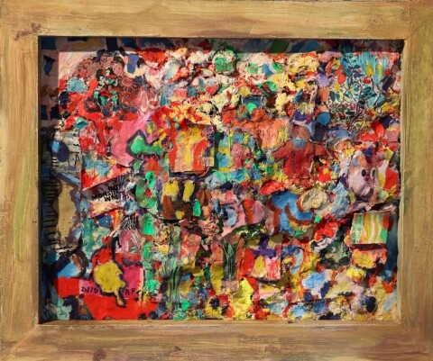 Modern schilderij van Mieke Baak the struggle of live