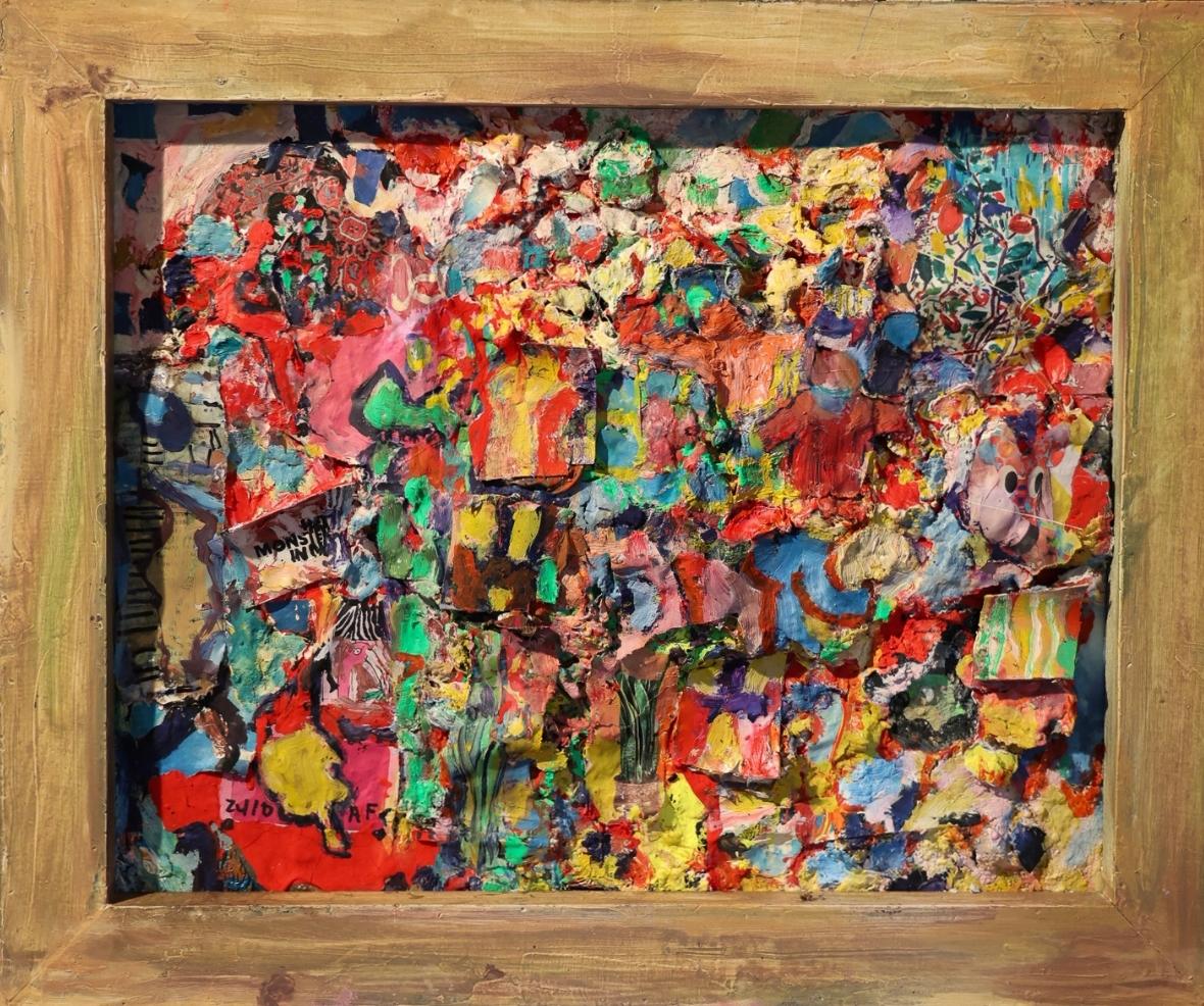 Modern schilderij van Mieke Baak the struggle of live